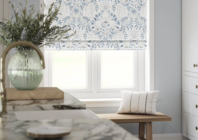 Laura Ashley Parterre, Off White/Seaspray - Twist&Fit Roman Blind - Image 5
